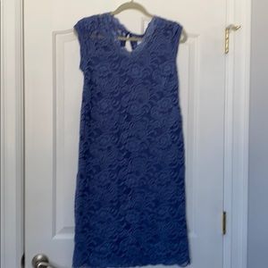 Light blue lace maternity dress